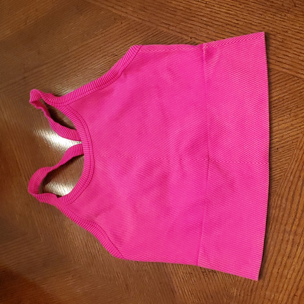 ZYIA Vibrant Pink Ribbed Longline Bra